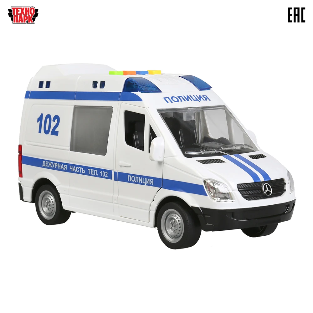Машина Технопарк MERCEDES-BENZ SPRINTER ПОЛИЦИЯ 22см свет звук пластиковая инерционная 290894 |