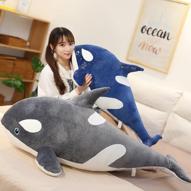 

Hot Nice Huggable Lovely Big Size Soft Toy Plush Blue Whale Stuffed Toys Sleeping Cute Pillow Cushion Animal Gift For Children