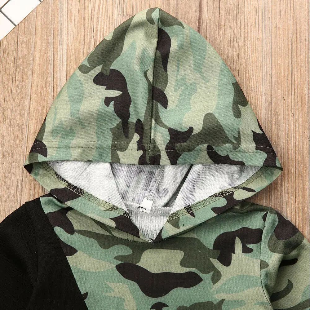 

0-4Y 2PCS Toddler Kids Baby Boy Outfits Thicken Hooded Tops+Pants Warm Outfits Clothes Set