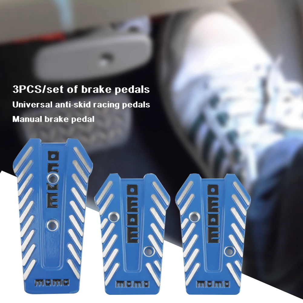 

3PCS/Set Manual Car Brake Pedals Aluminum Non Slip Car Universal Racing Pedals Brake Foot Pedals Car Interior Parts Accessories