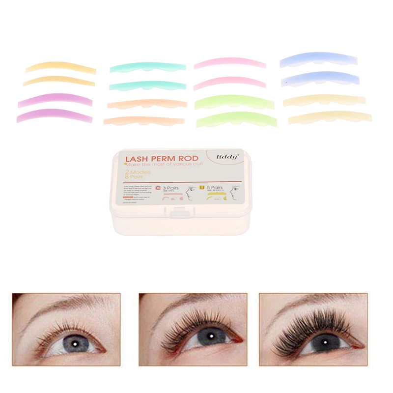 

Professional Silicone Eyelash Perming Pad Silicone Eyelashes Curler Rods Lashes Lift Shield Tool 8 Pairs