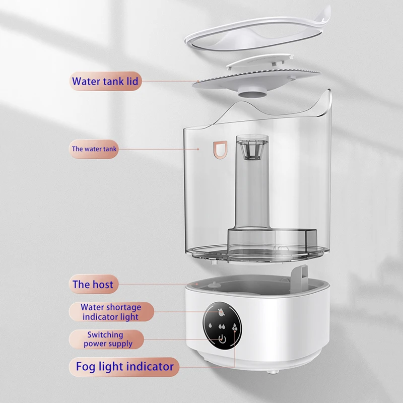 

4100ML Double Nozzle Home Air Humidifier Cool Mist Aroma Diffuser with Coloful LED light Heavy fog Ultrasonic USB Humidificador