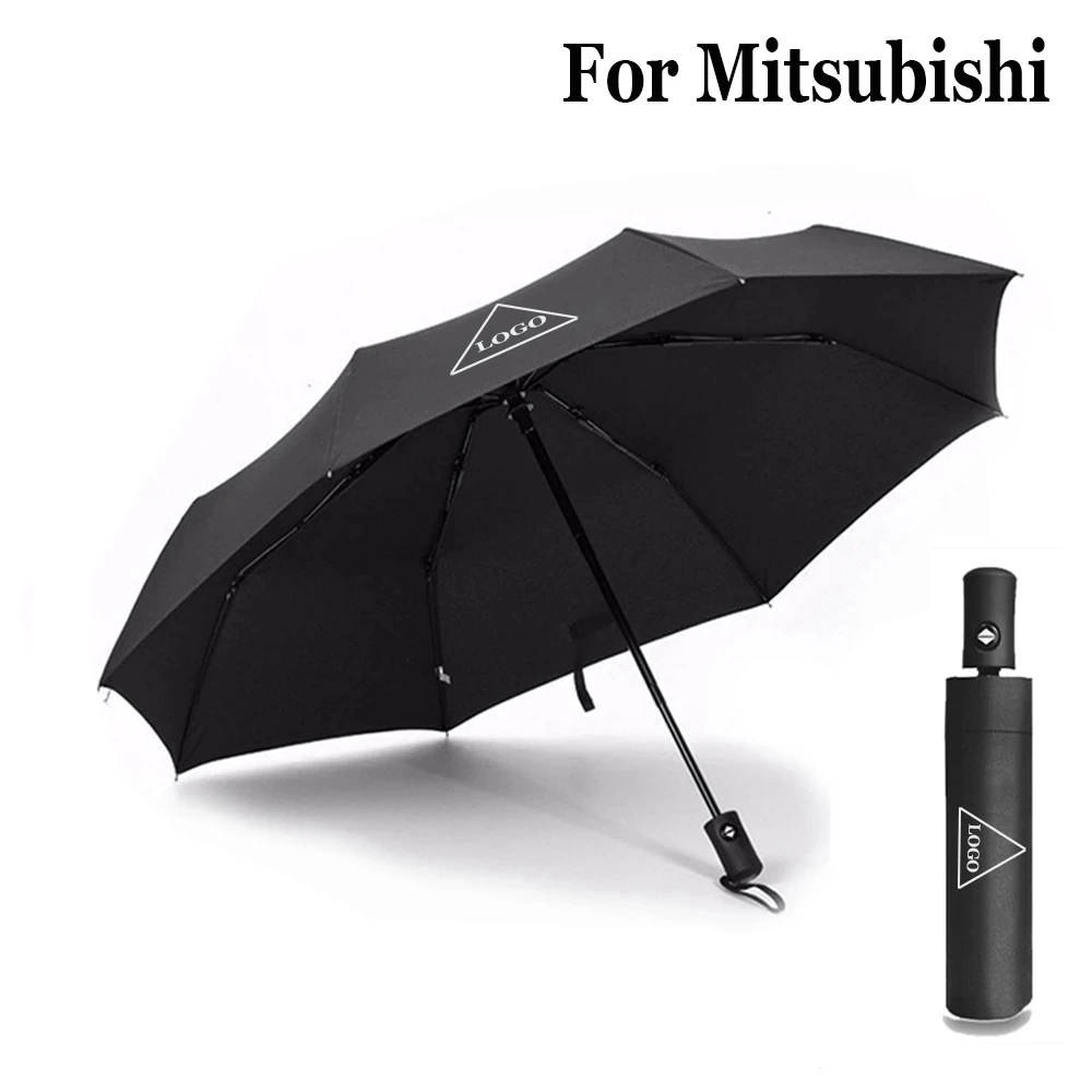 

Car Emblem Automatic Business Umbrella For Mitsubishi Logo Umbrella Folding Rain Parasol Paraguas Sunshade Auto Accessories New