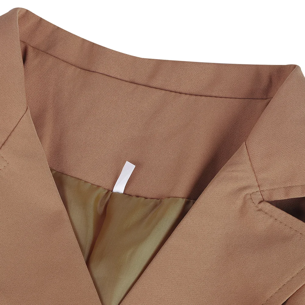 Женский двубортный пиджак на пуговицах офисный верхняя одежда для весны и осени