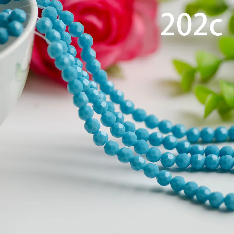 Шарики граненые китайские хрустальные бусины россыпью 6 мм 98 шт. высокое качество