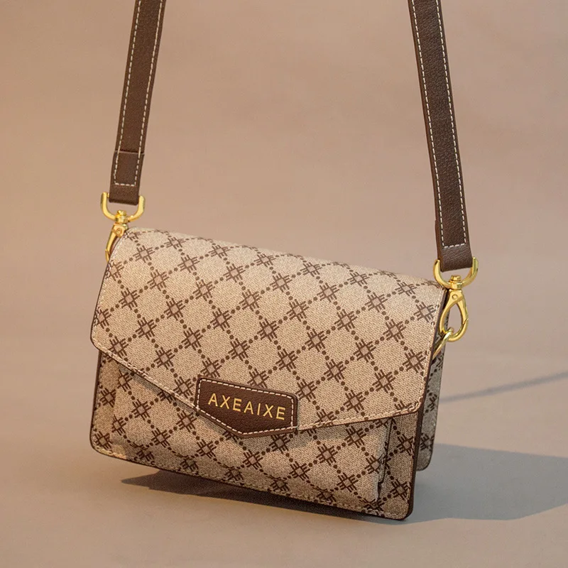 

Женская Классическая клетчатая сумка через плечо из натуральной кожи, 2021