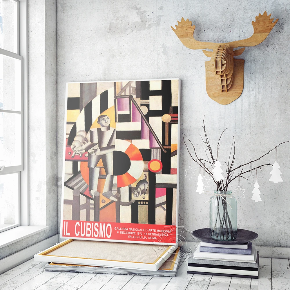 Винтажный постер Cubismo для итальянской выставки картина голубой армии