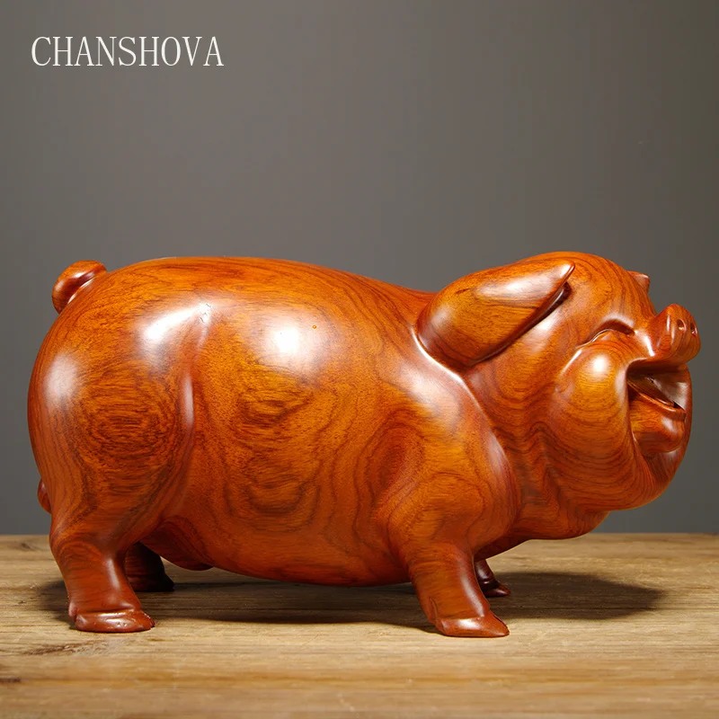 CHANSHOVA резные орнаменты зодиака из красного дерева для свиньи креативная мебель