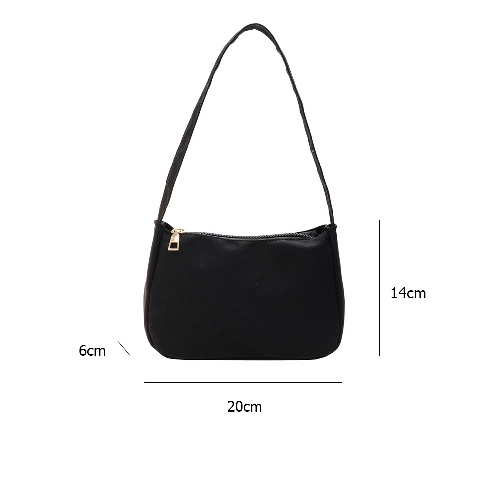 

Solid Color Small Shoulder Bags For Women 2021 Casual Nylon Underarm Bags Female Handbags Daily Shopping Bag Bolsa Feminina