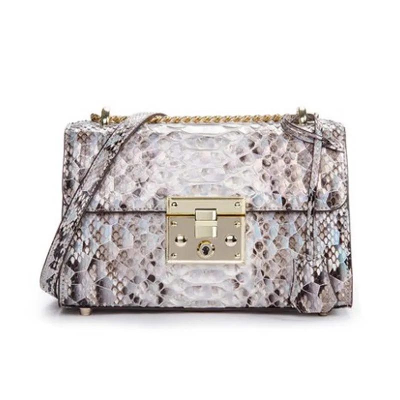 

afanzhe new import Python skin Female bag women chain package female leisure One shoulder chain bag Female bag women bag