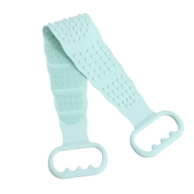 

Double-sided Silicone Bath Towel Rub Back Dirt Strip Bathing Brush Massage Towel U2JD