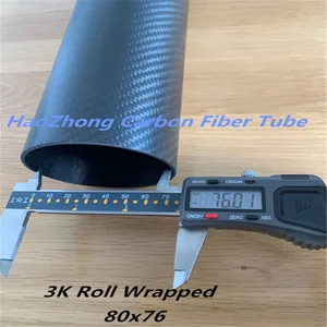 80 мм x 76 мм трубка из углеродного волокна матовая 3k 500 мм Длинная с 100% полным карбоном, (в рулоне) Квадрокоптер гексакоптер модель 80*76