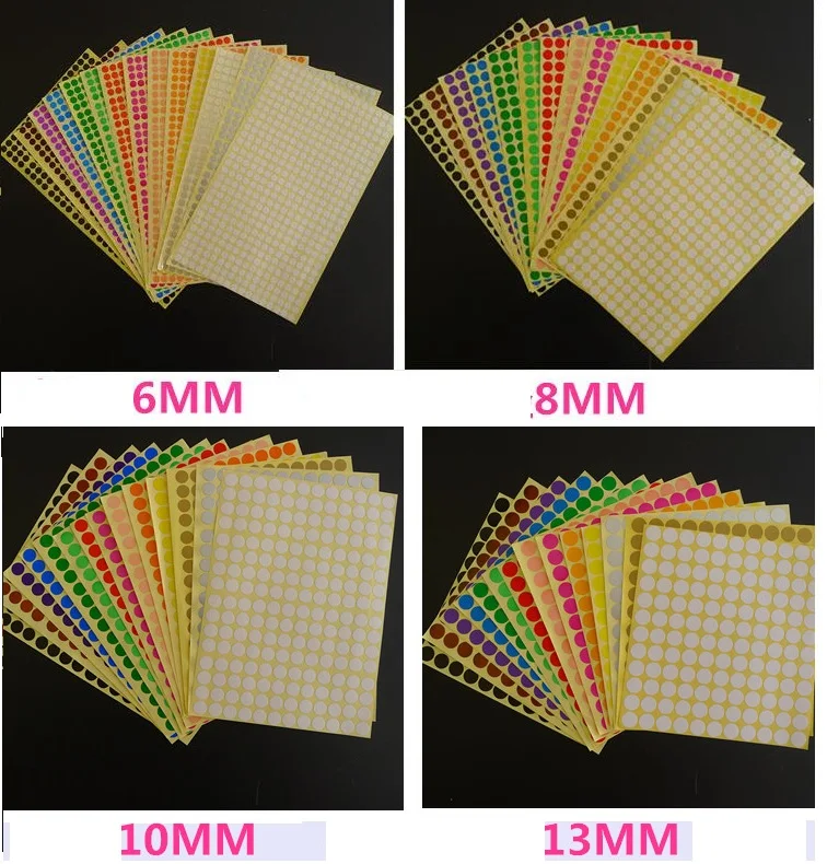 15Sheets Blank Paper Round Dot Sticker For DIY Scrapbooking Crafts Making Notes 6mm/8mm/10mm/13mm/16mm/19mm/25mm/32mm/50mm/100mm | Дом и сад