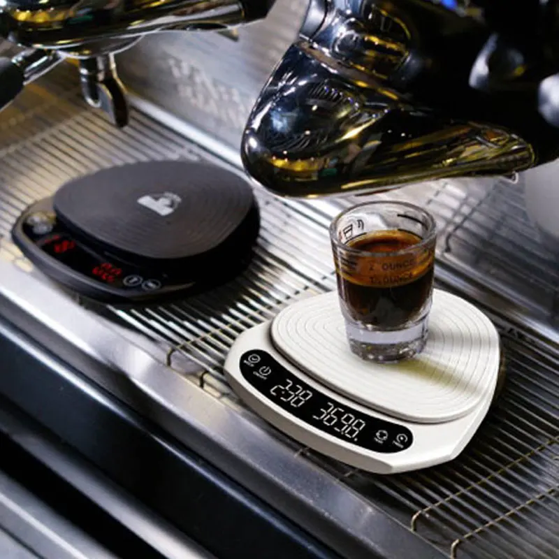 B&aacute;scula de caf&eacute; Espresso con temporizador, balanza Digital electr&oacute;nica port&aacute;til de alta precisi&oacute;n, LED, 2kg/0,1g-5