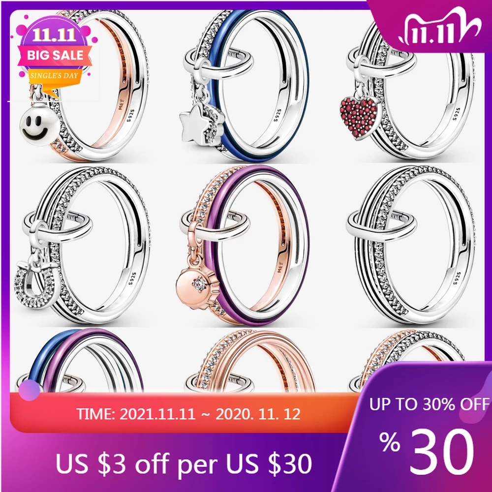 

2021 Fahmi 925 Sterling Silver Temperament Chic Fashion Me Collection New Winter Christmas Ring Set Girl Gift Free Shipping