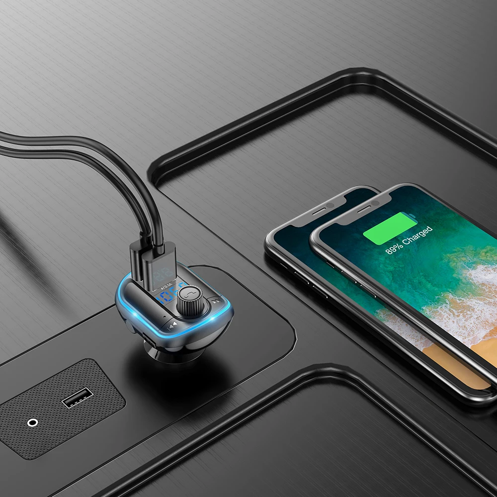 Новый автомобильный комплект гарнитуры 5 0 с Bluetooth модулятор FM-передатчика аудио