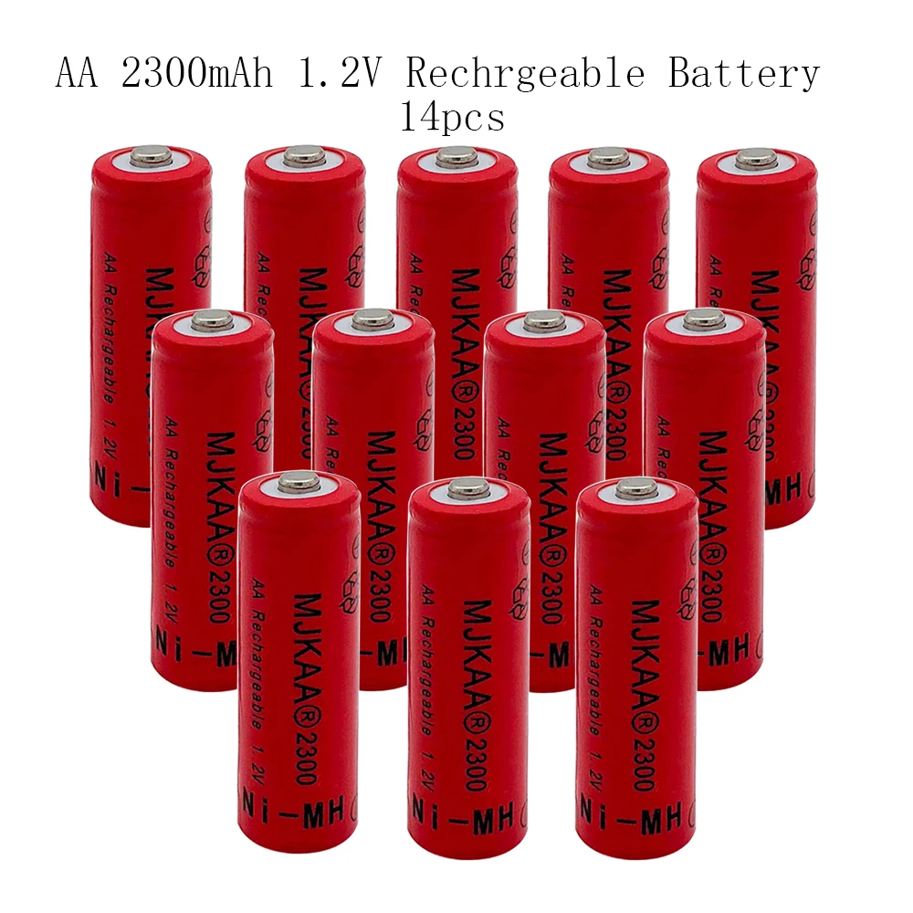 

14pcs AA 1.2V 2300mAh Ni-MH Batteries 2A 100% High Quality Neutral Rechargeable Battery for Cameras Toys Pre-Charged