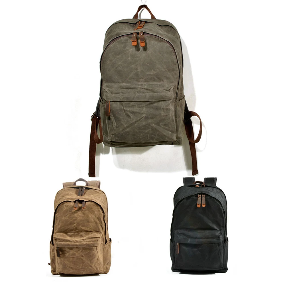 Lukegear масляные вощеные холщовые рюкзаки мужские ретро водонепроницаемые уличные