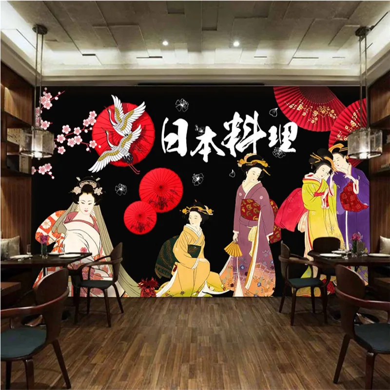 Японская кухня суши Ресторан промышленный Декор черные обои на стену 3D Ретро