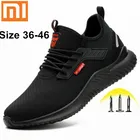 Прочная обувь Xiaomi, Мужская Рабочая защитная обувь со стальным носком, непрокалываемые ботинки, легкие дышащие кроссовки