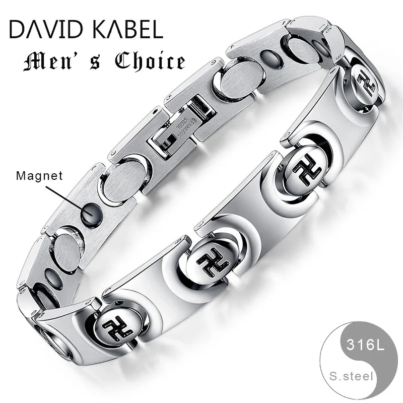 

19.5cm Mens Metal Swastika Fashion Bracelet,,Male Stainless Steel Motorcycle Chain Bracelet That Relieves Irritability