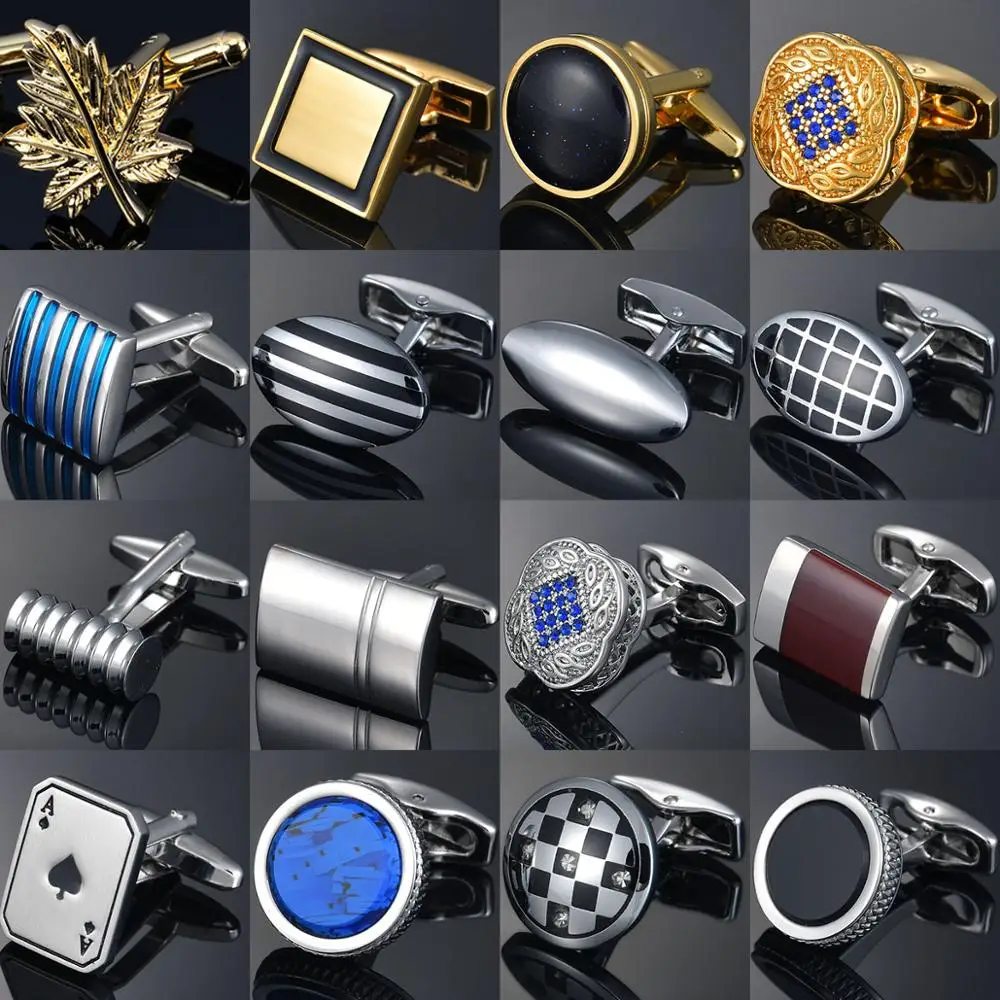 Высокое качество французские запонки на манжет мужские Цветочные Запонки синий