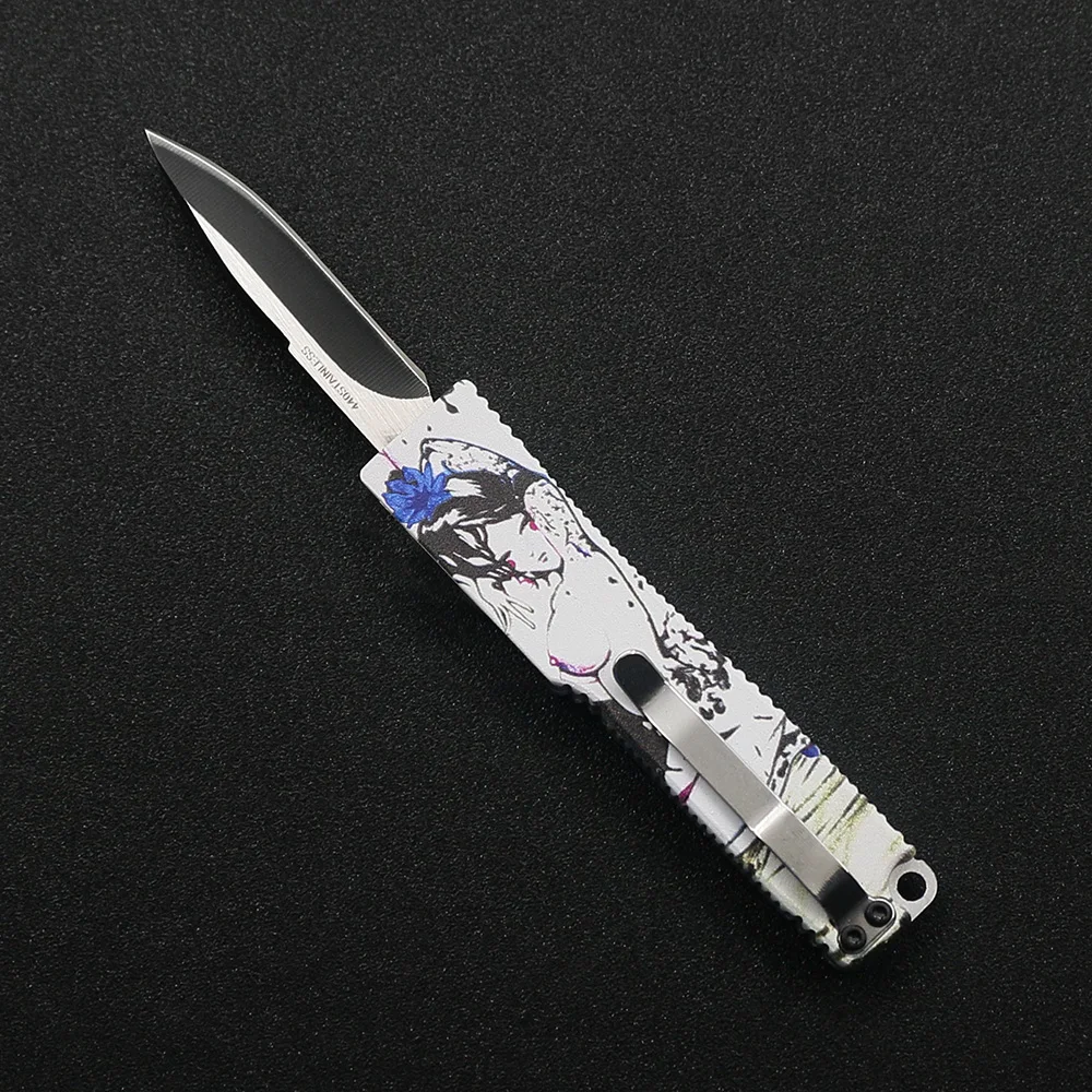 SF Mini OTF портативный Открыватель для писем серебряное кольцо ключей орнамент 440