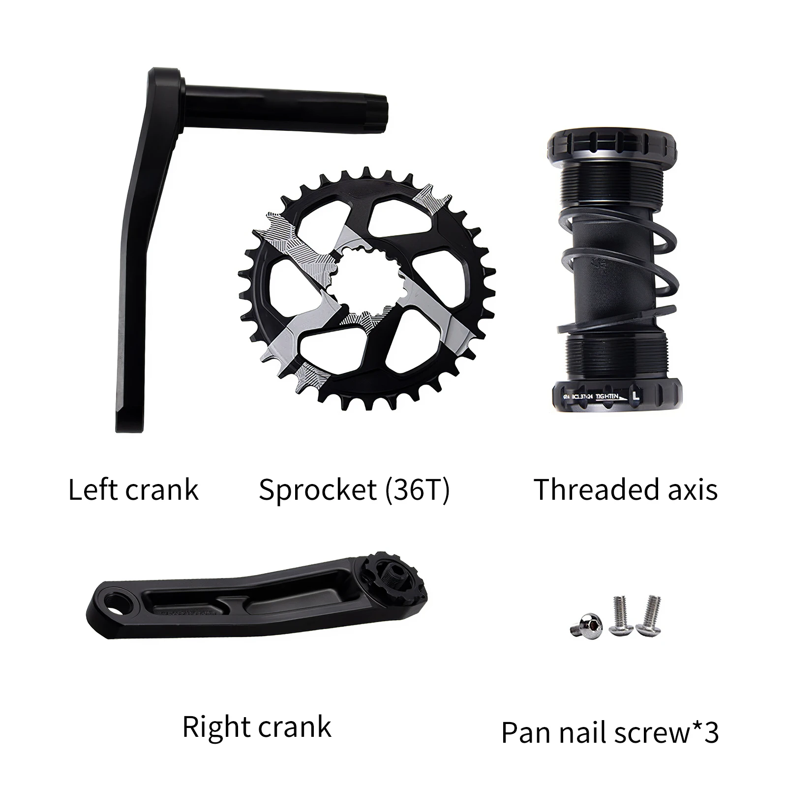 

24-36T Bicycle Crank Chainwheel MTB Crankset 170mm Aluminum Alloy Crank Sprocket With Bottom Bicycle Crankset Bicycle Accessorie