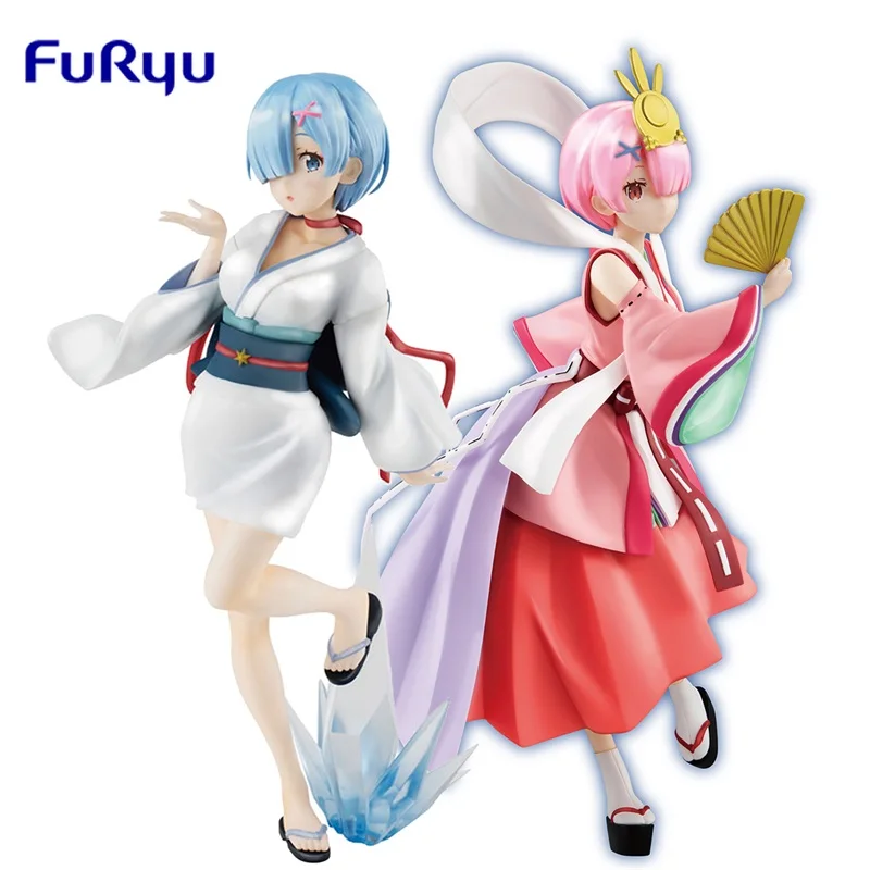 

Judai 21cm Original Furyu SSS Re Zero Ram Kaguyahime Rem Yuki Onna Ver PVC Action Figure Model Doll Toys