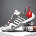 Мужские летние кроссовки, повседневная обувь, на шнуровке, дышащие, Нескользящие, черные, 39