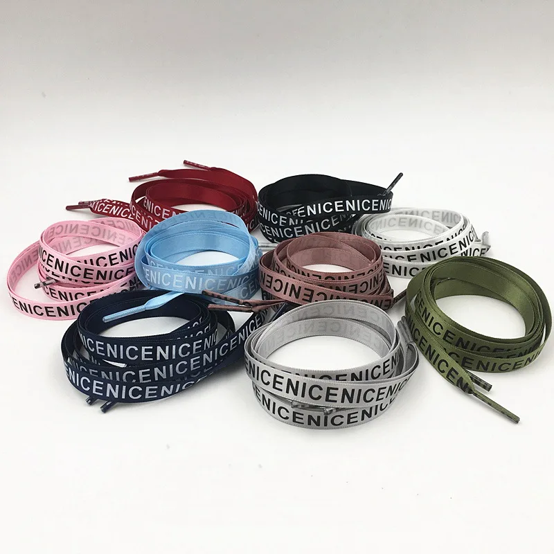 Модные шнурки для обуви с надписью NICE черные белые розовые сделай сам аксессуары