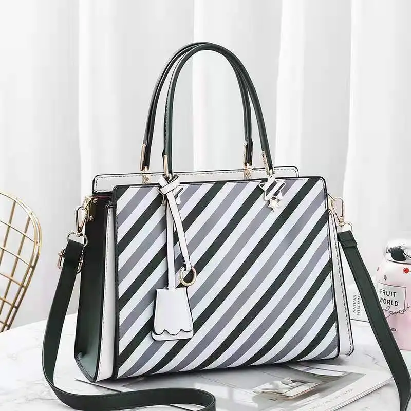 

High Quality Large Capacity Satchels Stripe Crossbody Bag for Women New Fashion Single Shoulder Messenger Handbags Neverful Bags