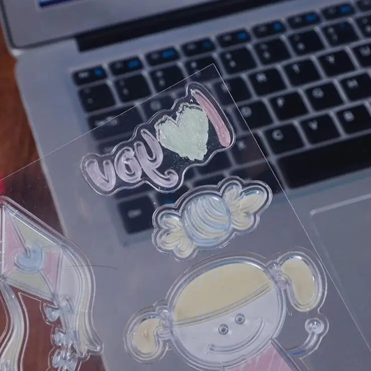 Воздушный змей в виде девочки Dog цветные резиновые силиконовые прозрачные штампы