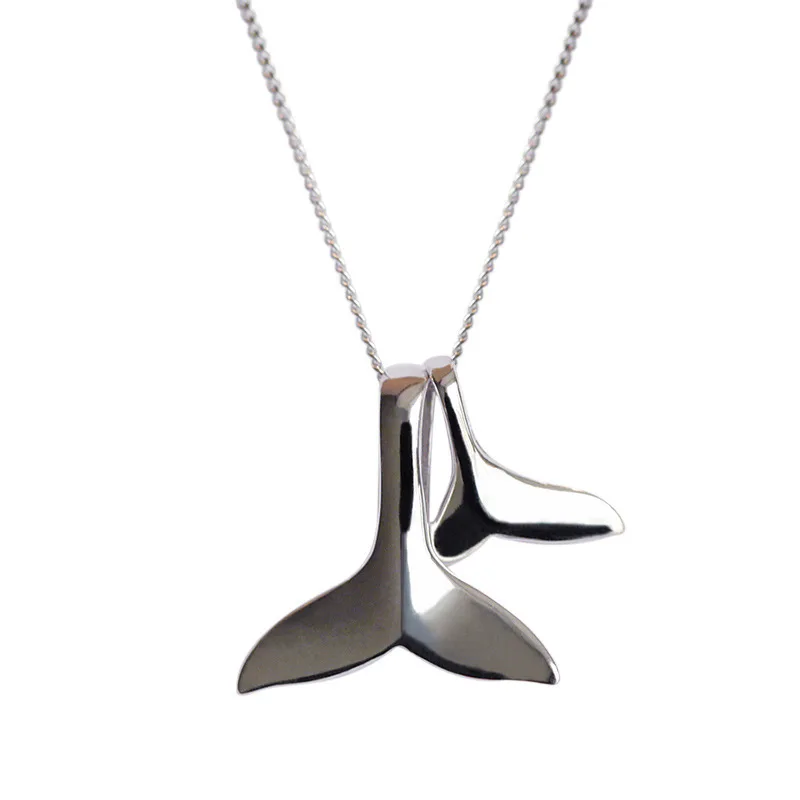 

VC-44 Net red fashion size fish tail clavicle female 925 silver chain dolphin tail necklace female jewelry birthday gift