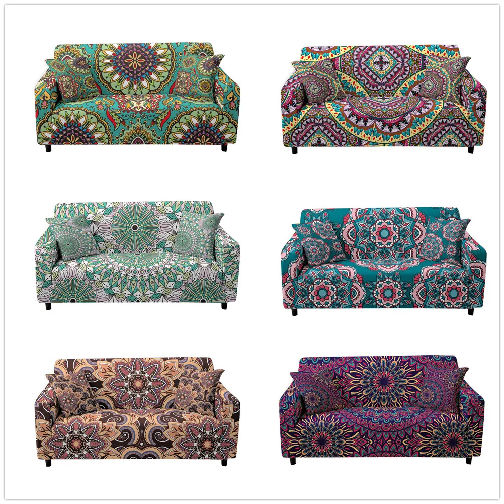 Bohemia Elastic LuxurySofa Covers For Living Room Sectional Corner Furniture Slipcover Couch Cover 1/2/3/4 Seater Mandala | Дом и сад