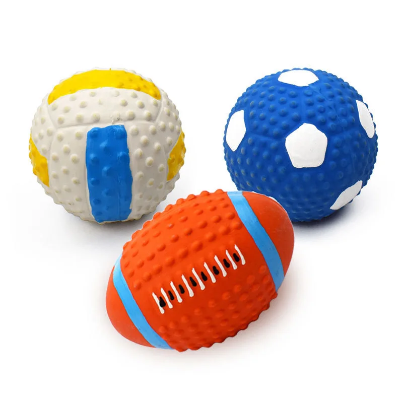 Собака кошка игрушка латексный материал Футбольная звук голоса волейбол
