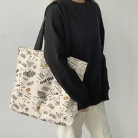 large capacity canvas shoulder bag japanese tote bag student leisure handbag cartoon print cloth bag women shopper bag