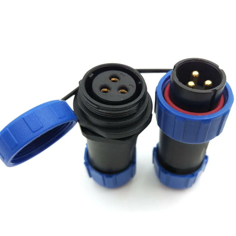 

30A Cable Connector 3Pin Mount Pair Panel Plug Socket SP21 Wire Connector