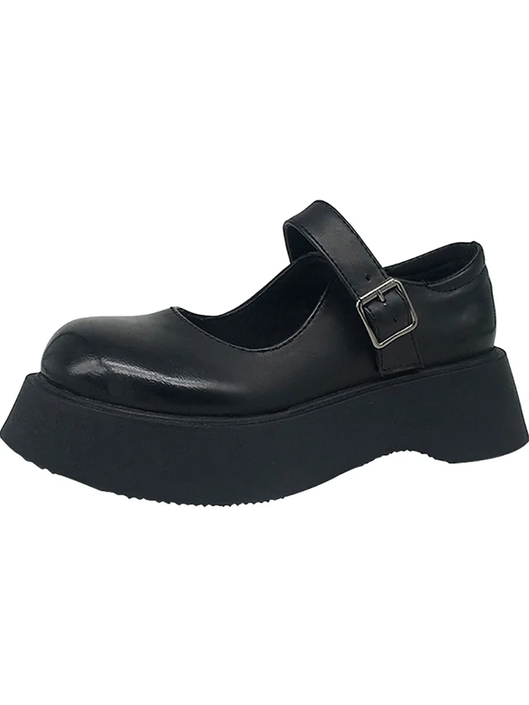 

2021 Women PU shoes lolita Korean Gothic Uniform Kawaii Black Elegant retro platform Mary Jane Shoes