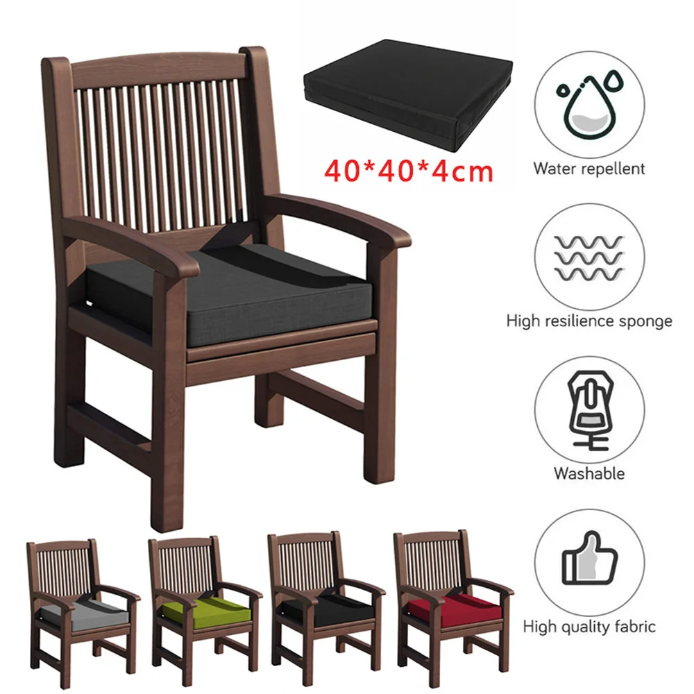 

40*40*4cm Outdoor Garden Seat Replacment Rattan Chair Seat Cushion Pad Waterproof Removable Patio Tie on Cushion Seat Pads