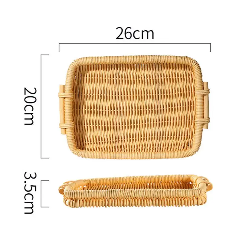 

Pastoral Rattan Tray Tray Bread Tray Storage Tray