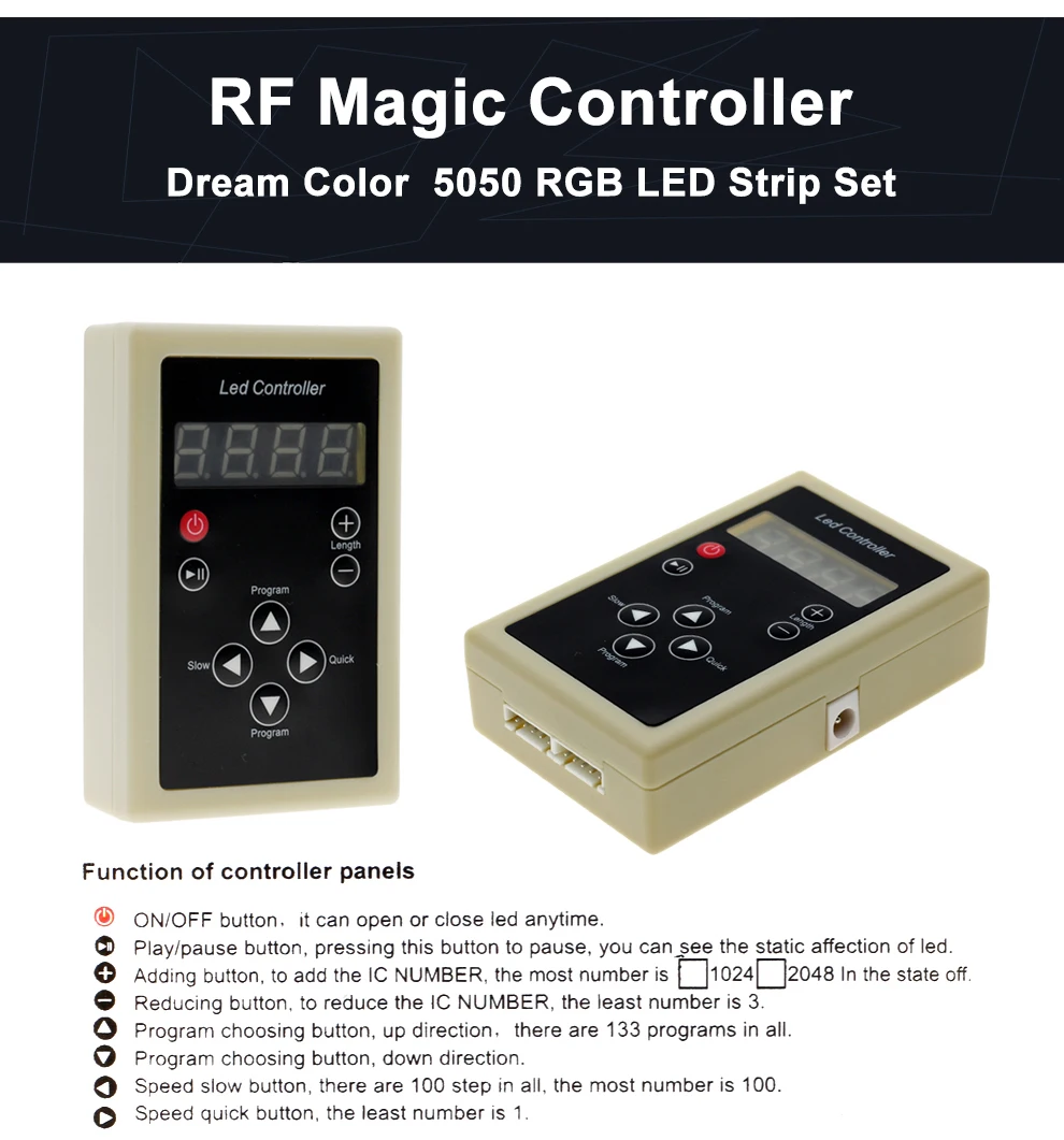 Dream color RGB Светодиодная лента 5050 30 светодиодный s/M IP67 водонепроницаемый внутренний Outdopr Настенный декор с 133 программы RF контроллер+ адаптер