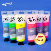 mont marte 50ml waterproof metallicfluorescent acrylic paint for canvas river rocks glass wood fabric ceramic craft painting