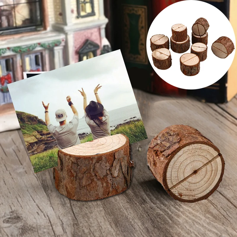 Деревянный держатель для фотографий вечерние круглые карты 10x настольная