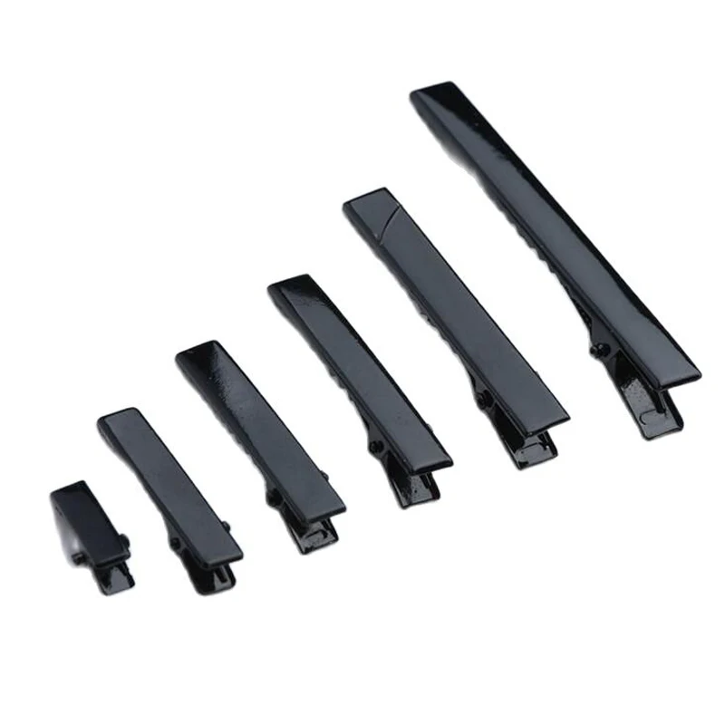 Черная Металлическая Заколка-крокодил с одним зубцом металлическая