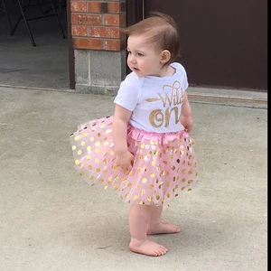 Комплект одежды для первого дня рождения Wild One Wild, розовый и золотистый цвета