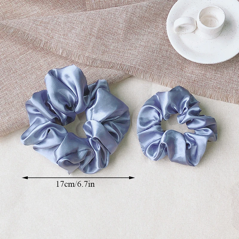 

European Fashion 2021 Hot Sale Women's Rubber Band Hair tie Smooth Satin French Elegant Large Intestine Ring Cloth Ring Girls