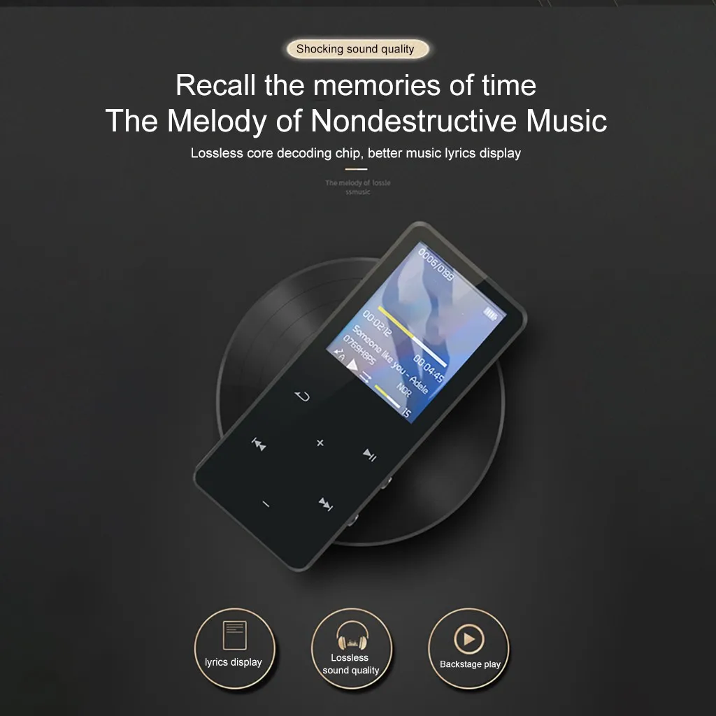 Hi-Fi MP3-плеер с Bluetooth FM радио сенсорный экран 1 8 мини MP3 спорт MP 3 музыкальный плеер