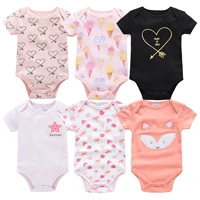 6pcs toddler baby girls bodysuits pink girls clothing unisex bodysuits baby boys onesies 0 12m newborn 100cotton roupas de bebe
