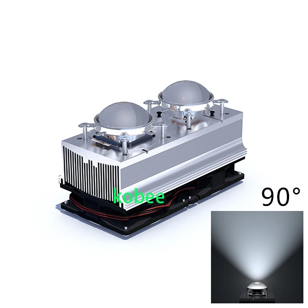 100 Вт 200 светодиодный алюминиевый теплоотвод охлаждающий вентилятор + 60 градусов